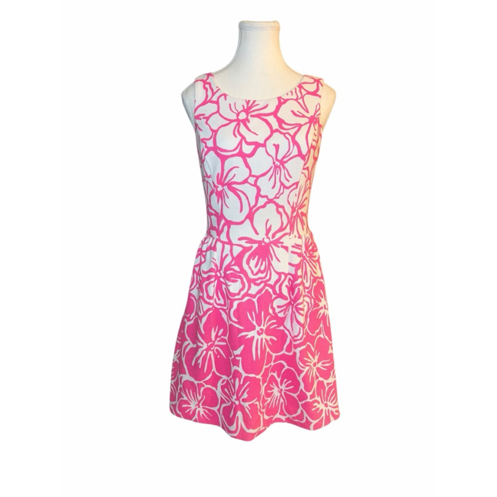 Lilly Pulitzer Bella Dress Strike a Posie Pink Floral Fit Flare M - Picture 4 of 11
